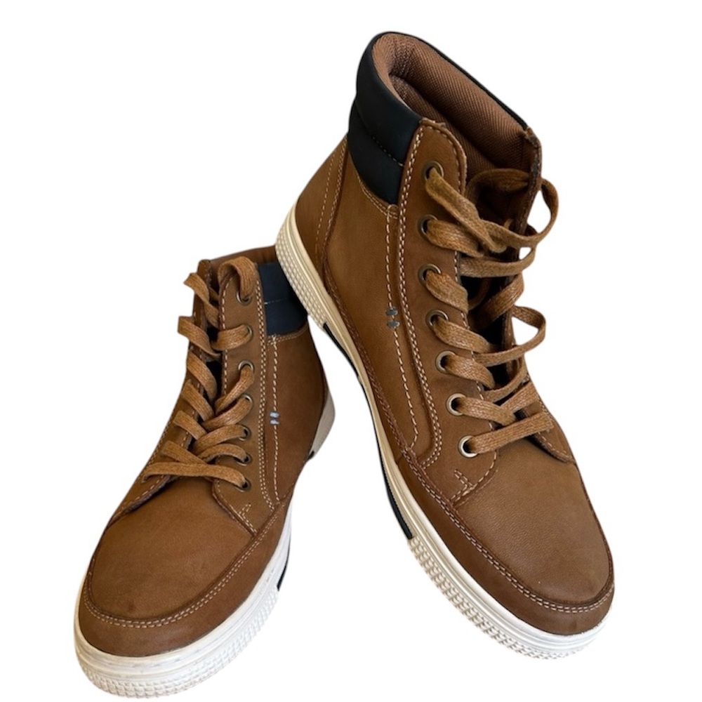KENNETH COLE New York Arnett Leather Hi-Top Sneakers Ankle Boots Shoes Size 8